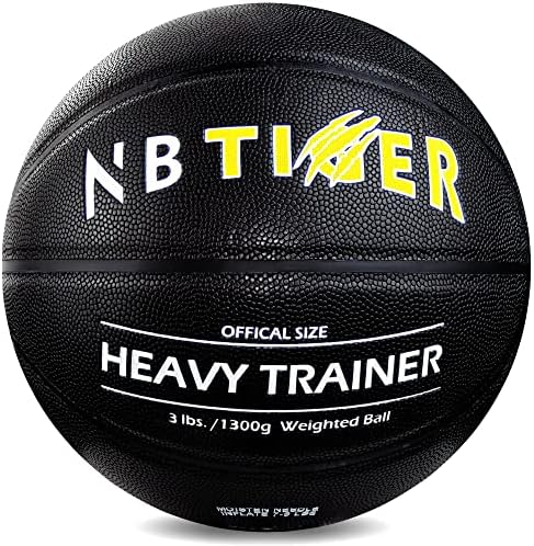NBTIGER 3 £ 2.2 קילוגרם גודל 7/29.5 כדורסל משוקלל כדורסל שחור חום כדורסל לשיפור הטיפול בכדור כדרור עובר ומיומנות