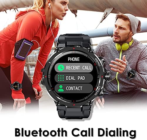 CNBRO Mens Smart Watchs Bluetooth שיחת שעון חכם מחוספס עבור קלוריות/צעדים מונה שעון כושר ספורט חיצוני
