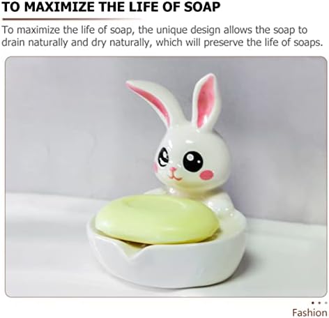 Homoyoyo כיור מגש מתלה מחזיק ארנב עצמיות ארנב סבון סבון שנה אביזרים גלגל המזלות הלבן אמבט ייבוש