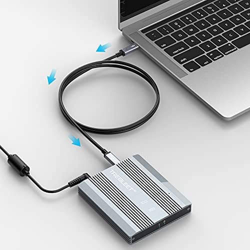 Trebleet 15ft USB4 כבל תואם עם כבל Thunderbolt 3, כבל USB4 בגודל ארוך בגודל 100 וואט 20 ג'יגה -ביט לשנייה,