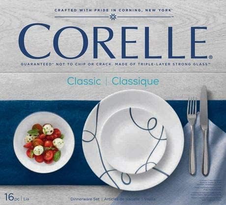 סט כלי אוכל של Corelle Classic Lia 16 PC