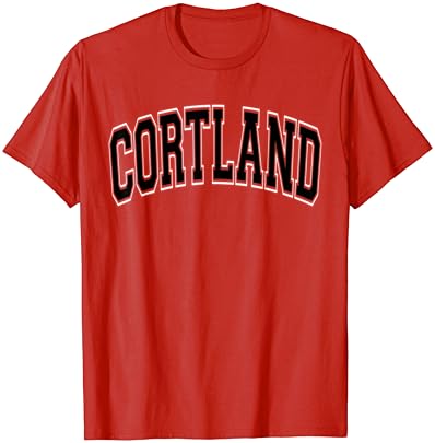 קורטלנד ניו יורק ניו יורק בנבחרת סגנון אדום עם שחור טקסט חולצה
