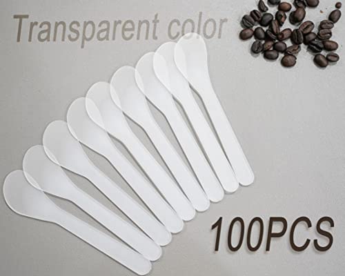 100 יחידות של לבן צבע קוסמטי מרית איפור פנים מסכת פלסטיק כפית חד פעמי איפור כלים לערבוב ודגימה 4.88
