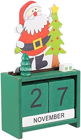 ירח מרכזי שולחן קישוטי חג המולד אדוונט ספירה לאחור לוח שנה עץ סנטה קלאוס לוח שנה בלוק שולחן שולחן