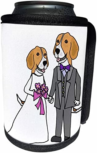 3 דרוז מצחיק כלבי כלבי ביגל חמודים מצחיקים חתונה וחתונה של חתן. - יכול לעטוף בקבוקים קירור יותר