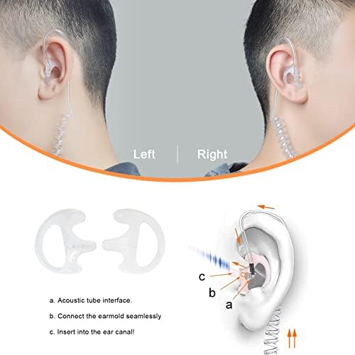 החלפת אוזן עובש אוניברסלי רך סיליקון אוזן ניצנים, פתוח אוזן הכנס אוזן עובש עבור שני דרך רדיו אקוסטית צינור
