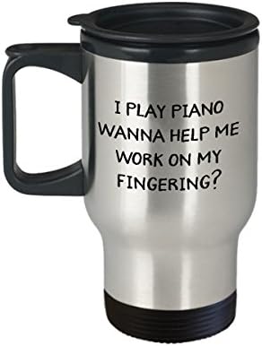 ספל נסיעות קפה פסנתרן הכי טוב כוס תה ייחודית מצחיקה רעיון מושלם לגברים נשים אני משחק פסנתר רוצה לעזור