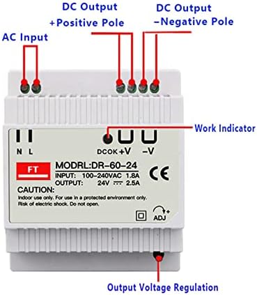 CNHKAU תעשייתי DIN Rail החלפת ספק כוח ר-30W 45W 60W יחיד פלט 5V 12V 24V AC DC ממיר מתח מתג קלט 110/240VAC