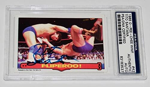 טיטו סנטנה חתימה משנת 1985 O-PEE-CHEE 42 כרטיס מסחר-WWE/WWF! - כרטיסי היאבקות עם חתימה