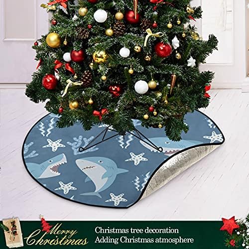 כריש חמוד עץ חג המולד מחצלת עץ עמיד למים עמדת מגש שטיח מחצלת מתחת לאביזר עץ חג המולד לאספקת בית הגנה על
