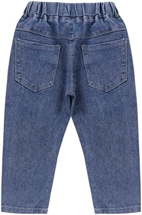 Venjoe Baby Boys בנות אלסטיות ג'ינס ג'ינס פעוט מושך על מכנסי מכנסי ג'ינס ישר מכנסיים