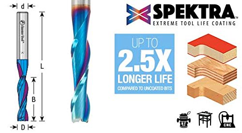 כלי אמנה - 46125 -k קרביד מוצק Spektra Extreme Life Life Plunge Spiral 1/8 DIA