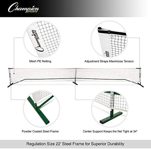 Champion Sports ניידים ניידים ניידים: מערכת נטו של גודל גלגולת גודל חמוצים - רשתות חמוצים קלות של חמוצים עם תיק