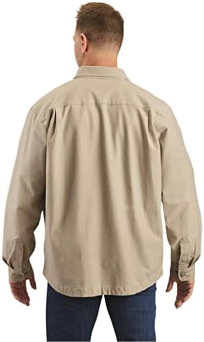 מדריך ציוד גברים של להגמיש בד פלנל מרופד חולצה מעיל ארוך שרוול מרופד חם עבור בחוץ