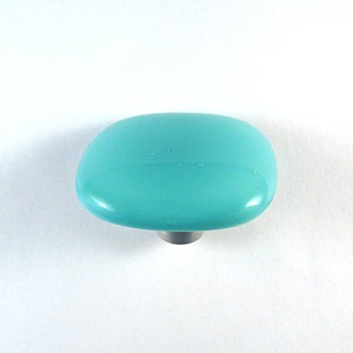 ידית ארון זכוכית כחולה בהיר - קולקמקס אוסף מעוגל מרובע כפתור כפתור 6 pc