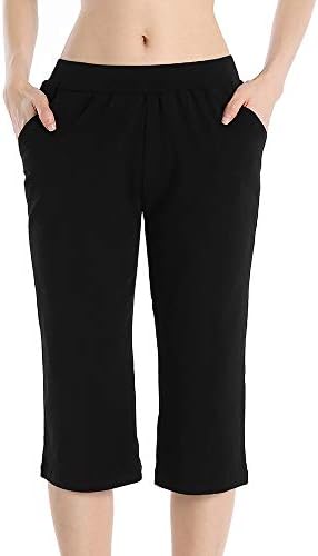 מכנסיים קצרים של צ'ינגוואן עם כיסים סטרץ 'סטרץ' סטרץ 'יוגה של מכנסי קפרי קצרים