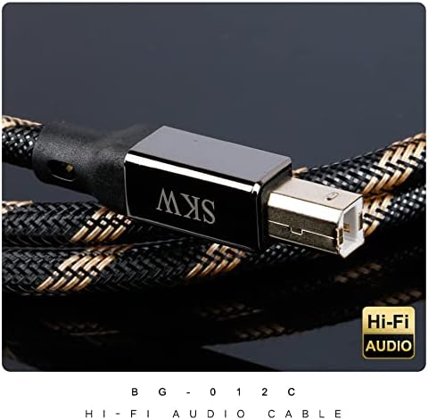 SKW Audiophiles USB כבל מדפסת סוג C / USB C ל- USB B כבל במהירות גבוהה 6.5ft / 2M