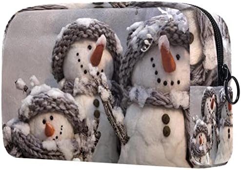 תיקים קוסמטיים של Tbouobt לנשים, איפור תיקי טיול מארגן אביזרי תיקים, איש שלג מקסים בחורף