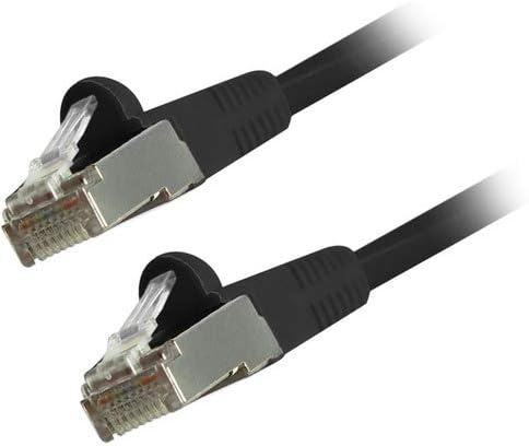 CAT6 CAT6 מקיף נטול סניף כבלים מוגנים, שחור, 50ft - 50 רגל קטגוריה 6 כבל רשת למכשיר רשת - סוף ראשון: 1 x RJ -45