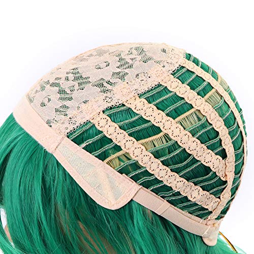 בסטונג ירוק פאה עבור נשים ארוך מתולתל שיער חום סיבים עמידים פאות המפלגה קוספליי פאות