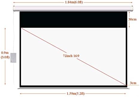 FZZDP 72 אינץ '16: 9 מסך הקרנה חשמלי מאט לבן עבור LED LCD סרט מקרן ממונע