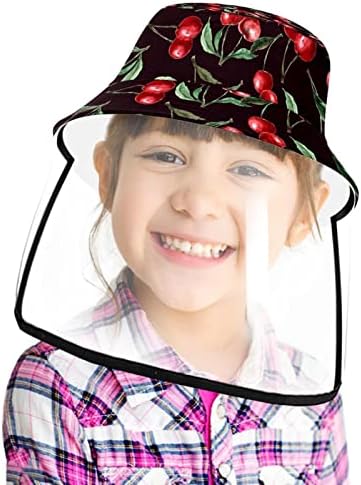 כובע מגן למבוגרים עם מגן פנים, כובע דייג כובע אנטי שמש, קשת קשת ורודה סגולה של חד קרן