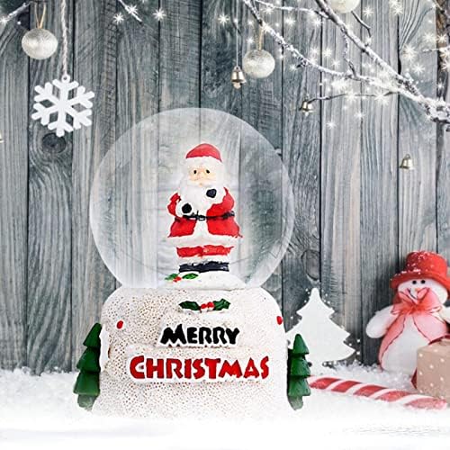 Wkshuft גלובוס שלג לחג המולד, חג המולד זוהר כדור קריסטל חג המולד איש שלג זקן כדור זכוכית שולחן עבודה קישוט חג