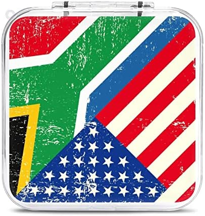 אמריקאי דרום אפריקה דגל משחק כרטיס מקרה עמיד הלם משחק כרטיס אחסון מחזיק 6 חריצי אחסון מגן תיבת