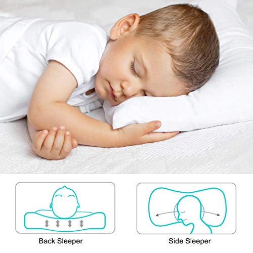 כרית לפעוטות עם ציפית-כריות לתינוק לשינה, 13 על 18 כרית ילדים רכה לנשימה לעריסה, מיטת פעוטות,