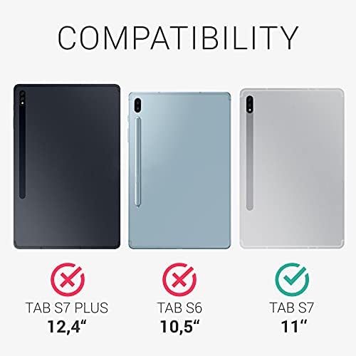 מארז Kwmobile תואם ל- Samsung Galaxy Tab S8 / Galaxy Tab S7 - פלסטיק ברור ו- TPU - Border Black / Transerent
