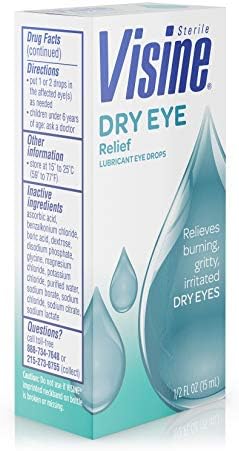 Visine Hry Hey Eye Comprient טיפות עיניים עם פוליאתילן גליקול 400 כדי לחות ולהרגיע עיניים מגוררות, גרגרניות ויבשות,