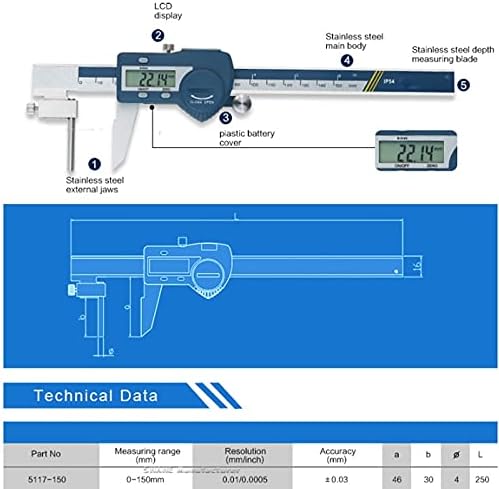 0-150 ממ דיגיטלי קליפר פלדה ורניה קליפר מיקרומטר דיגיטלי מד אלקטרוני צינור חשיבה דיגיטלי קליפר