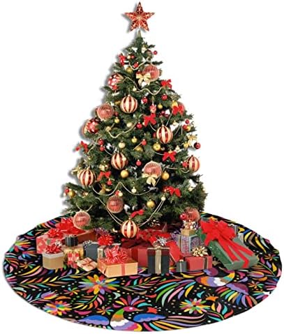 חצאית עץ חג המולד 30 אינץ 'צבעונית פרחונית מקסיקנית פרחונית ועץ עץ חג המולד לחג המולד לעיצוב הבית של מסיבת חג