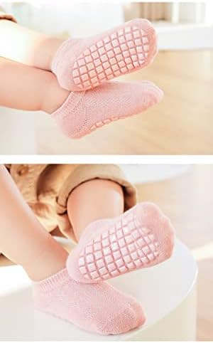 Beelee Baby גרביים שאינן החלקה גרבי פעוטות נגד החלקה גרבי קרסול גרביים דקיקות לתינוקות בנות נולדות 8 זוגות 8