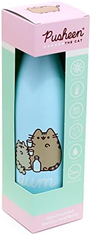 Puckator לשימוש חוזר רשמי מורשה רשמית פושטן החתול אוכל מבודד בקבוק משקאות חמים וקרים, בקבוק נסיעה תרמי