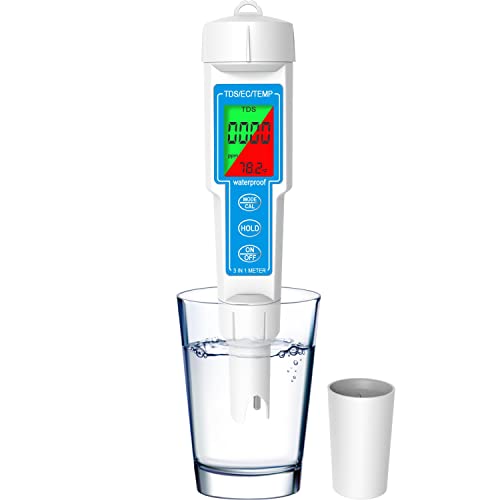 TDS Meter Tester Digital Water Tester Tester מתכת טיפים לשינוי צבע, 3 ב 1 TDS/EC/מד טמפרטורה, מד מדויק