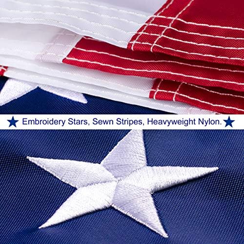 ויפר דגל אמריקאי 3x5 ft בחוץ - ארהב ניילון כבד ניילון ארהב דגלים עם כוכבים רקומים, פסים תפורים