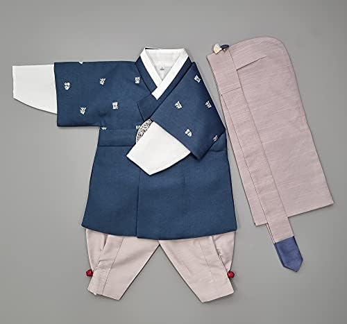 ילד בייבי הנבוק קוריאה סט בגדים מסורתי DOL יום הולדת ראשון כחול 1-8 גילאי HJB01
