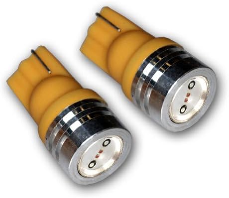 TuningPros Ledck-T10-YHP1 LED LED נורות T10 טריז, סט גבוה של LED LED צהוב 2-PC