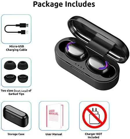 Volt Plus Tech Travel Travel אלחוטי v5.1 אוזניות תואמות ל- Samsung SM-T510 מעודכן מיקרו דק עם Quad Mic