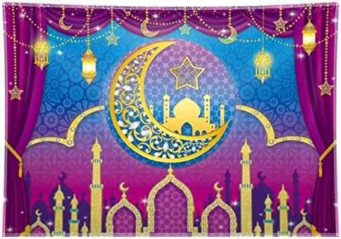 68 * 45 אינץ סגול הרמדאן רקע עיד אל-פיטר מובארק צילום רקע אסלאמי תפילת פסטיבל אספקת ערבי לילה ירח כוכבים מסגד