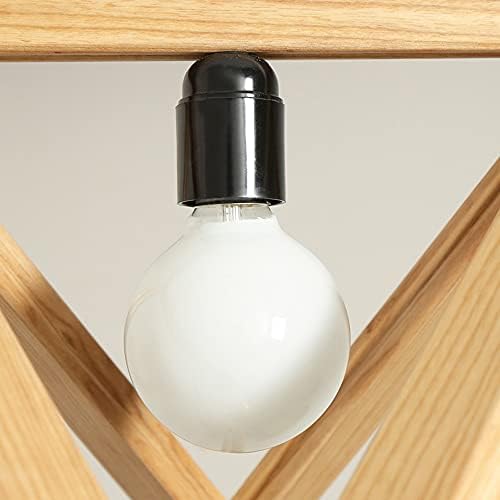 ACLBLK יצירתי מודרני תליון פשוט אור מעץ מוצק משולש נברשת נברשת נוסטלגית מתכווננת מנורה תליון בית מסעדה