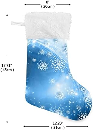 גרבי חג המולד של Alaza כחולים של שלג וכוכבים קלאסיות קלאסיות קישוטי גרב גדולים לעיצוב המסיבה של עונת החגים