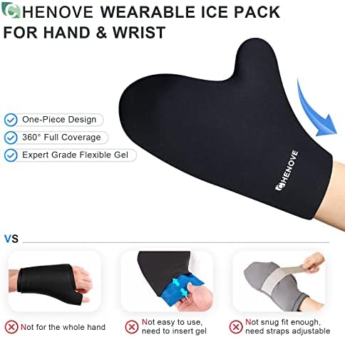כפפת חבילת קרח של Chenove להקלה על כאבים + אריזת קרח ברך לעטוף לפציעות לשימוש חוזר