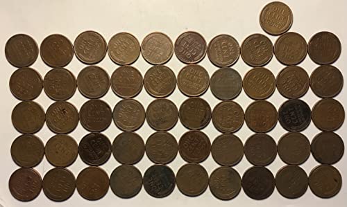 1950 Lincoln Cent Cent Penny Roll מטבעות בסדר מאוד