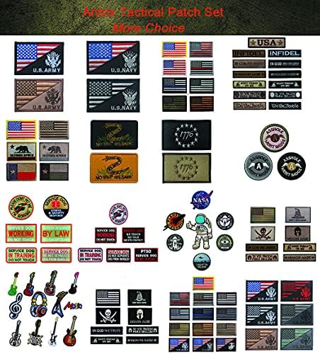 אנטריקס 2 PCS דגל אמריקאי/ארהב. חיל הים של כוחות צבא ארהב רקומים טלאי סמל צבאי צבאי טלאים וולאה