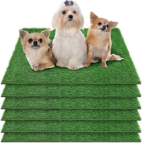 עמילובה 6 חתיכות דשא מלאכותי רפידות גור דשא מזויף כרית פיפי לכלבים רפידות אימון עמיד למים לכלבים המלטת רחיץ כלב