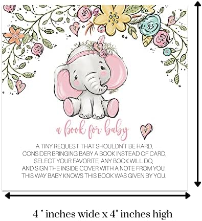 נייר חכם מסיבת קוטג ' פיל להביא ספר כרטיסי עבור תינוק מקלחת בנות הזמנה הכנס עבור נסיכת מסיבות-ירק נושא ורוד פרחוני-4