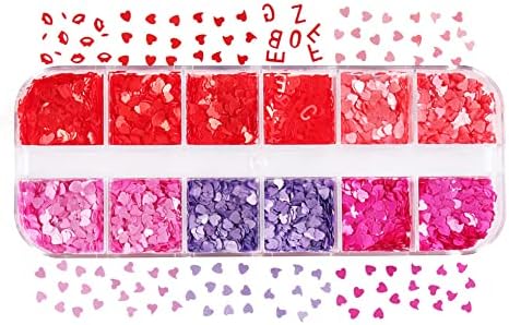 ולנטיין של נייל אמנות גליטר שפות נייל אמנות אספקת 3 ד הולוגרפית ספרקי לב נייל פאייטים מעורב צבע נצנצים