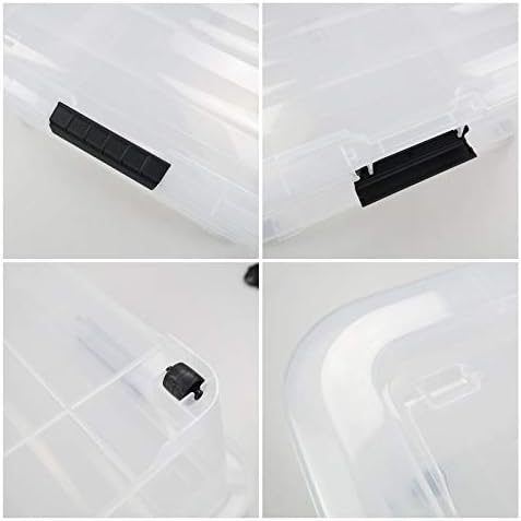 EAGRYE 3 חבילות פלסטיק אגרות אחסון פח, ברור מתחת לאחסון מיטה